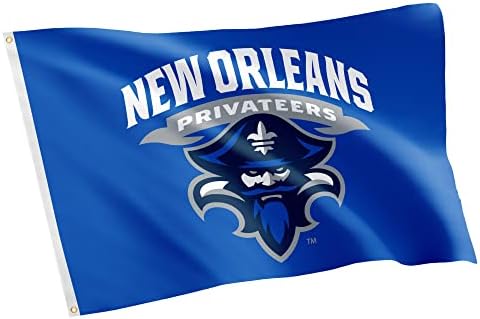 Desert Cactus University of New Orleans UNO Flag - 3 x 5 Feet Privateers Banner, Indoor/Outdoor Durable Fabric, 100% Polyester Design (Style 1)