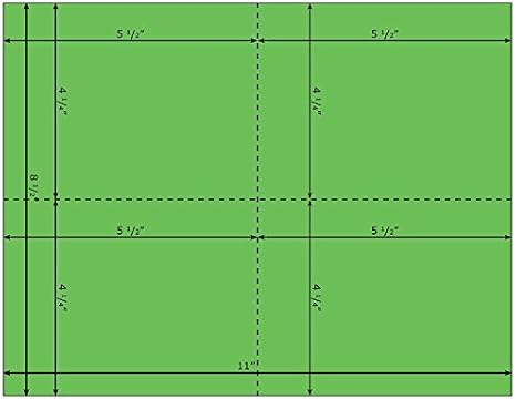 Four-of-a-Kind Postcards Standard Sonic Green Blank Postcards (2,500 sheets/10,000 postcards)