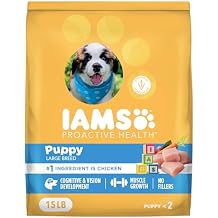 IAMS Proactive Health Puppy Food, Large Breed Premium Puppy Food for Large Dogs, 15 Lb. Bag