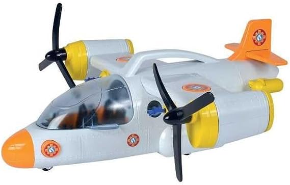 Simba Fireman Sam Rescue Plane, 109252615038, +3 Years, 42 cm, with Start Function, with Light and Sound, Winch, Tailgate