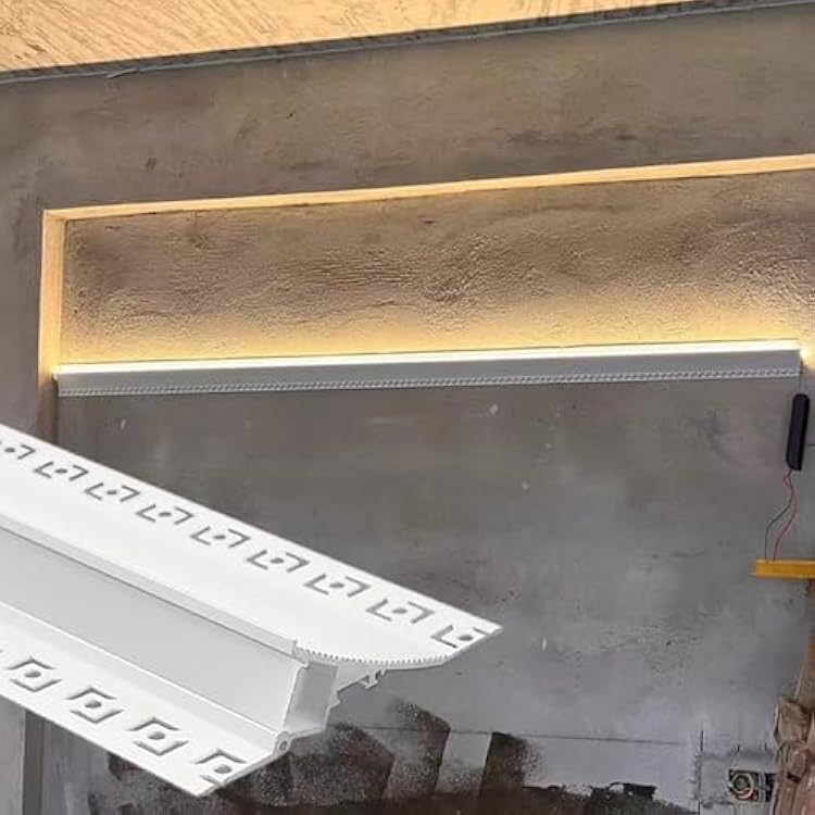 Crown Moulding Home Cove Lighting Crown Molding for Ceiling, Invisible Wall Washer Line Light Diffuser Channel, White Drywall Led Indirect Lighting Track Trim2.5 m8.2ft