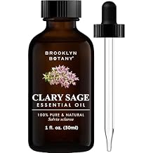 Brooklyn Botany Clary Sage Essential Oil - 100% Pure and Natural - Premium Grade Oil with Dropper - for Aromatherapy and Diffuser - 1 Fl Oz