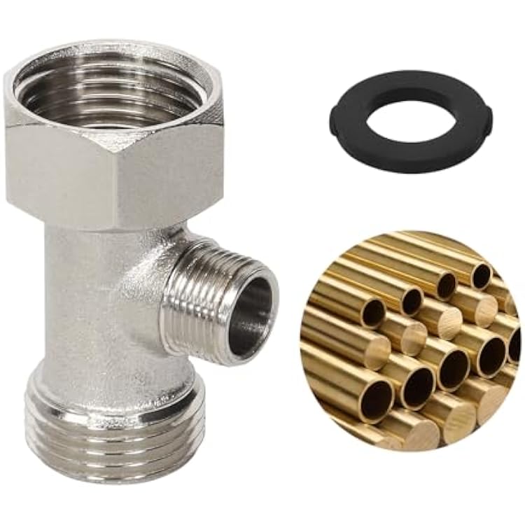Bidet T Adapter, All-Brass T Adapter for Bidet 78 x 78 x 38, Heavy-Duty T Adapter Seamlessly Bridges Water Supply, Toilet Tank, and Bidet, 3 Way Toilet Attachment for Bathroom Plumbing