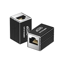RJ45 Coupler, 2 Pack Ethernet Adapters Female to Female, Ethernet Cable Extender Adapter, 8-Pin Modular Straight Through, Network Connector for Cat8/Cat7/Cat6/Cat6a/Cat5 Ethernet Cable(Metallic Black)