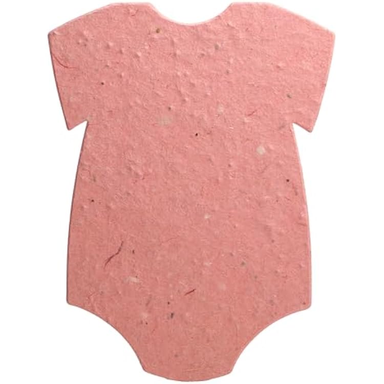 Infant Bodysuit Shape Baby Shower Seed Paper 3 x 2 Set of 24 Pink