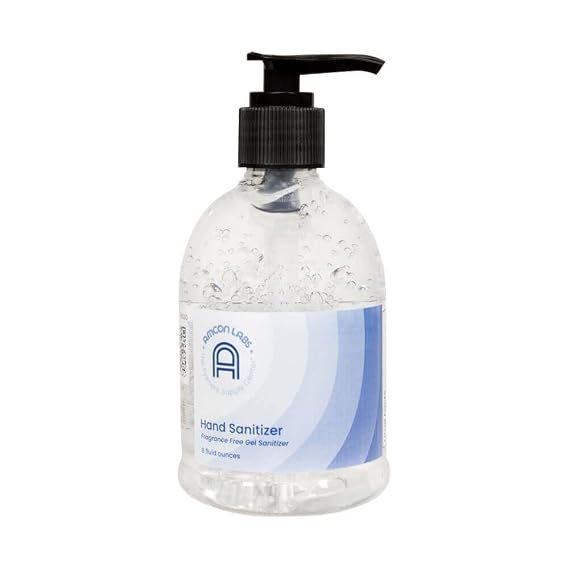 Gel Hand Sanitizer Fragrance-Free Moisturizing Formula for Frequent Hand Hygiene 8 fl oz Bottle Made in USA