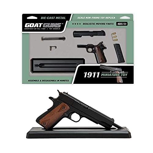 GoatGuns Miniature 1911 Historic Model Black | 1:2.5 Scale Diecast Metal Building Kit