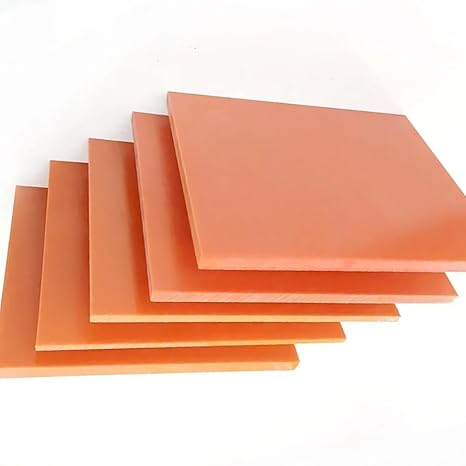Bakelite Phenolic Resin Flat Plate, Circuit Board, Thickness 3mm, Orange Resin Laminated Sheet Plate Sheet(100x100mmx5pcs)