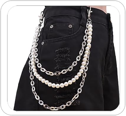Punk Pant Chain for Women Men Vintage Gothic Cross Rivet Mansard Pant Chain 80's 90's Hip Hop Jeans Chain Charm Layered Rock Wallet Chain for Men Clothing Accessories Halloween Jewelry