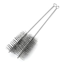 Steel Wire Tube Brush 12 Inch Spiral Long Handle Cleaning Brush 2 Inch Pipe Brush for Tube Bottle 2 Pcs