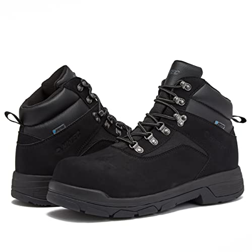 HI-TEC Excavator Waterproof Mens Work Boots, Lightweight Composite Toe Comfortable Slip Resistant Leather Industrial and Construction Boots, 6 Inch