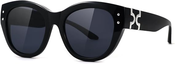 Meeloog Polarized Sunglasses Fit Over Glasses For Women, Trendy Round Sun Glasses Lightweight Wrap Around Shades MST0080