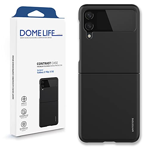 [Whitestone] Contrast Case for Samsung Galaxy Z Flip 3 5G (2021) Premium Non-Slip case with Slim & Ultimate fit Protective Phone Cover Z Flip 3 - Black