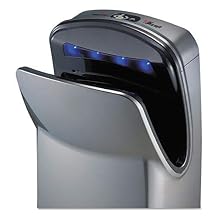 World Dryer V-649A VMax Vertical Hand Dryer, 110-120V, High-Impact ABS Cover in Silver