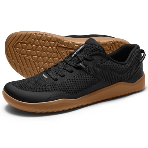 Mens Zero Drop Barefoot Shoes Anatomical Tox Box Trail Running Sneakers for Men Gym Workout Cross Training Shoes