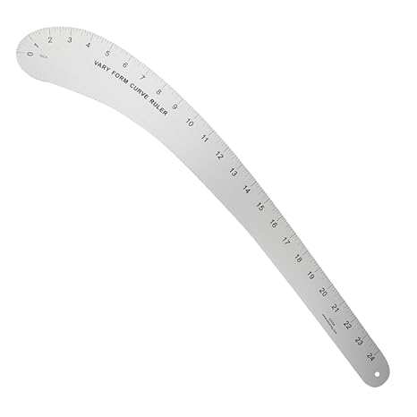 Hip Curve Ruler For Pattern Making, 24inch Fashion Vary Form French Curve Ruler For Dressmaking Sewing Measuring, Aluminum Alloy With Accurate Scale, 58.5x12cm