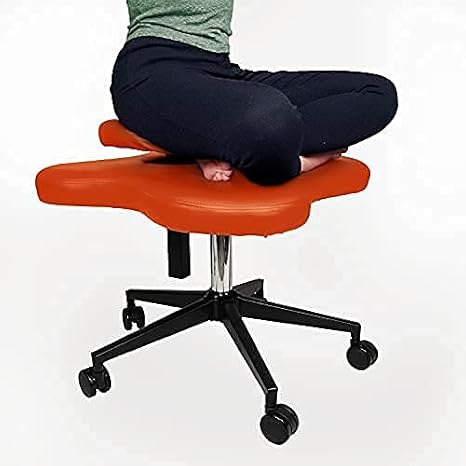 Ergonomic Cross Legged Kneeing Chair Yoga Meditation Chair Adjustable for Flexibility Strength Training & Relaxation (Orange)