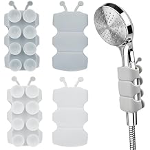 Riakrum 4 Pieces Silicone Shower Head Holder Universal Relocatable Silicone Shower Bracket Non Drilling Movable Fixed Seat Handheld Accessories