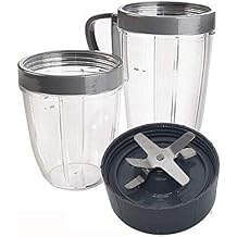 JOYSTAR New Pro Replacement Parts with 5piece Cup and Blade Replacement parts Deluxe Upgrade Kit works with Nutribullet blender 600W series &900W series (5)