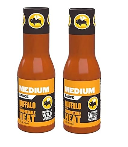 Medium Sauce Buffalo with Comfortable Heat - 2 Bottles 12 fl.oz (355g) each. By Buffalo Wild Wings