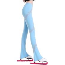 Girls Ice Skating Pants with Fleece Warm Figure Skating Trousers for Girls | Sparkly Rhinestone Ice Skate Leggings