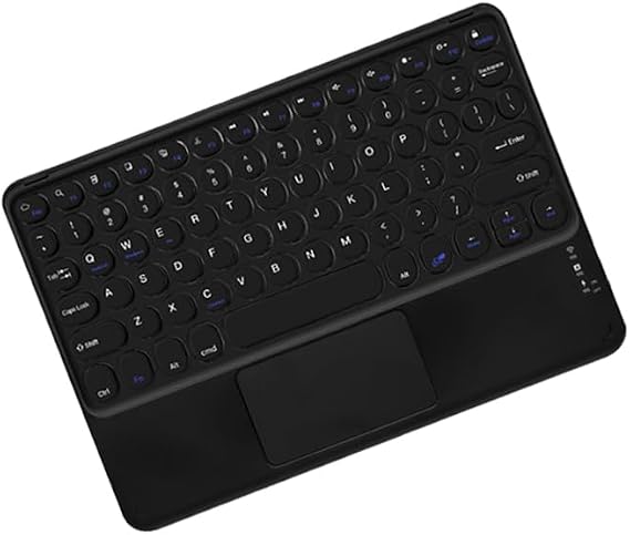 Thanice Wireless Keyboard with Touchpad, Ultra-Slim Portable Rechargeable Bluetooth, Ipad Keyboard with Trackpad for OS Android Windows Devices (Black)