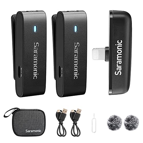 Saramonic Blink300 B4 Wireless Lavalier Microphone for iPhone iPad - Dual-Channel Omnidirectional MFi Certified Lightning Mic for Facebook YouTube TikTok Video Podcast Vlog Live Stream Interview