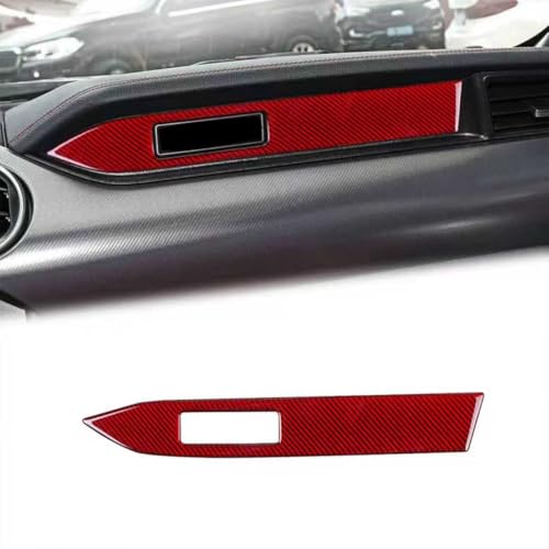 Compatible with Sticker Carbon Fiber Passenger Copilot Trim Cover Accessories for Ford Mustang 2015 2016 2017 2018 2019 2020 2021 Red