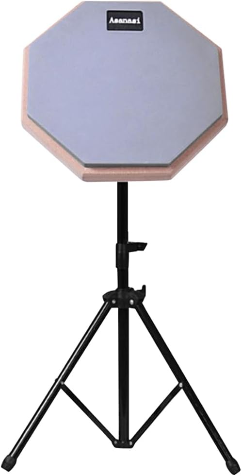 8 Inches Silent Practice Drum Pad with Adjustable Stand Snare Drum Practice Pad Shock‑Absorbent Practice Training Drum Pad for Adults and