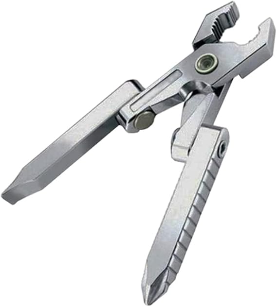Foldable Pocket EDC Tool, Combination Pliers Screwdriver Tool, Stainless Steel Outdoor Camping Fishing Gadgets Silver