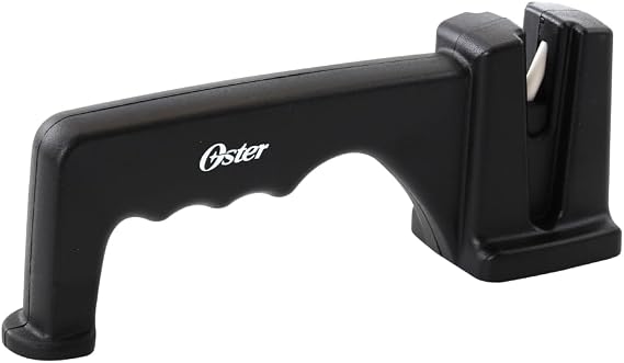Oster Trussville Knife Sharpener with Slip-Resistant Handle Black Handheld Kitchen Knife Sharpening Tool