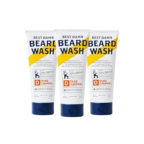 Duke Cannon Supply Co. Beard Wash Citrus Hefeweizen, 6 Fl Oz - Made with Plant-Based Ingredients to Strengthen, Rejuvenate, Soften and Condition