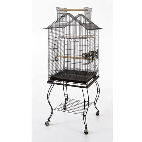 QH Parrot Cage White with Coffee Table 51x51x139cm