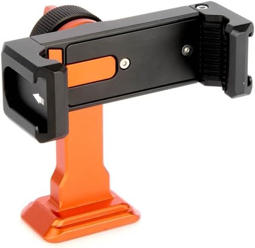 3 Legged Thing Phil Universal Smartphone Holder Tripod Mount Clamp for Phones 2.28'3.54' Rotates Portrait to Landscape Ideal for Vlogging, Photography, Content Creation (Orange)