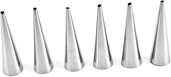 16Pcs Stainless Steel Cream Horn Molds Conical Pastry Tubes for Baking