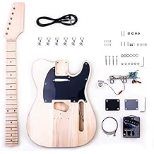 TL Style DIY Electric Guitar Kit,Basswood Body,Maple Neck and Maple Fingerboard,S-S Pickup Configuration,Natural