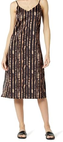 The Drop Womens Ana Silky V-Neck Midi Slip Dress