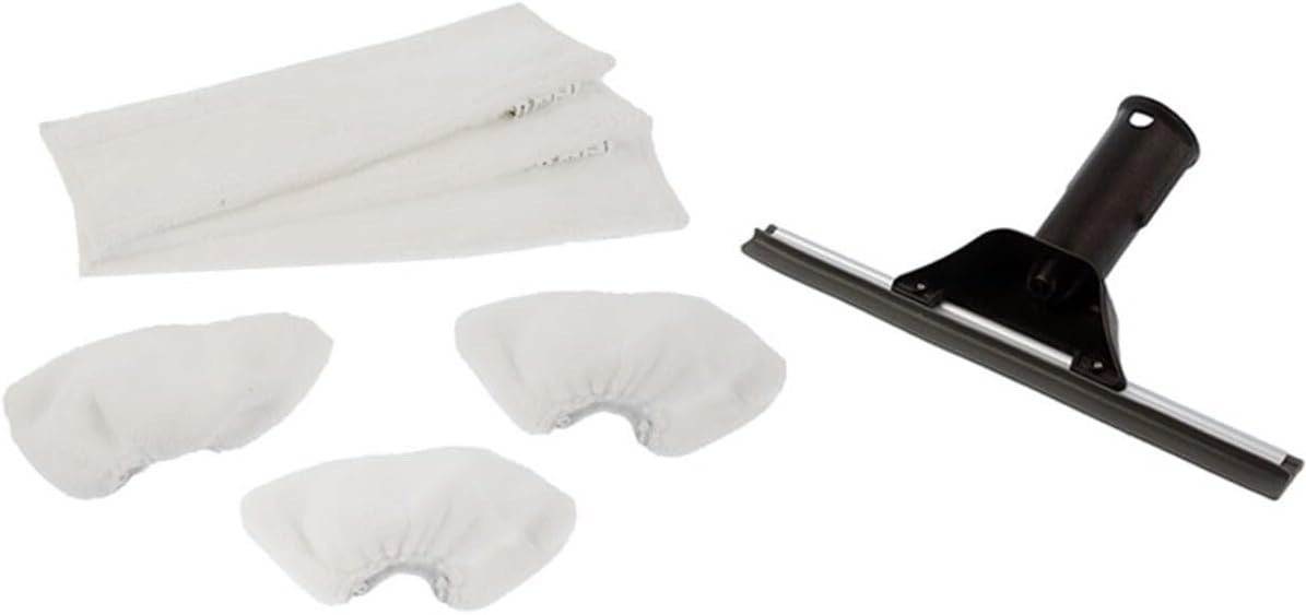 Glass Wiping Apparatus and Microfiber Cloth Set for SUPERVAC Karcher SC Series 3-piece, Glass Wiping Apparatus Compatible with SC1 SC2 SC3 SC SC5 Models and 3-Piece Microfiber Cloth Set