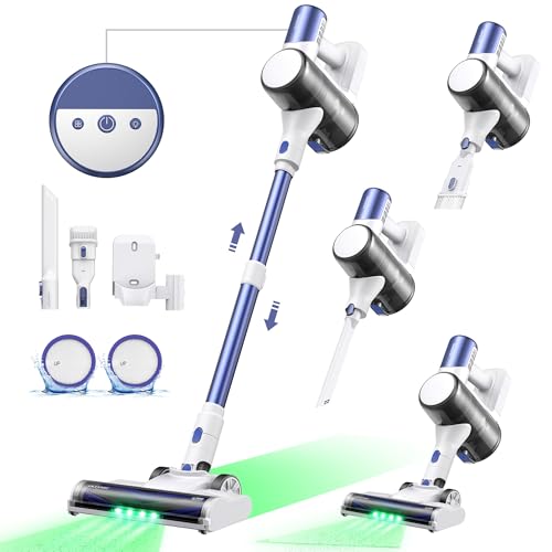 Ultenic Cordless Vacuum Cleaner, 40KPa 450W Motor Stick Vacuum Rechargable, Max 40mins Runtime, Self Standing Design with 1L Dustbin Capacity, Stick Vacuum for Home, Pet Hair, Hardwood Floors, U10