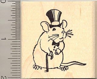 Dapper Rat Rubber Stamp