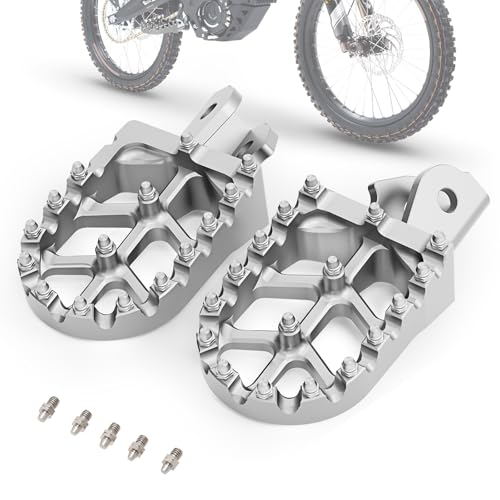 Electric Dirt Bike Wider Foot Pegs Footpegs CNC for Surron Sur Ron LBX ERide Pro SS 2.0 3.0 E-Ride Pro SRS 79Bike Falcon GT Ventus One Silver