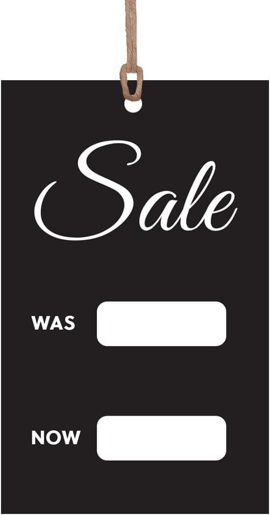 Sale Cards - Promotional Sale CardLabels - x200 Swing Ticket - String is NOT Included Sale TagShopBoutique - Sale wasNow - 57x95mm #253