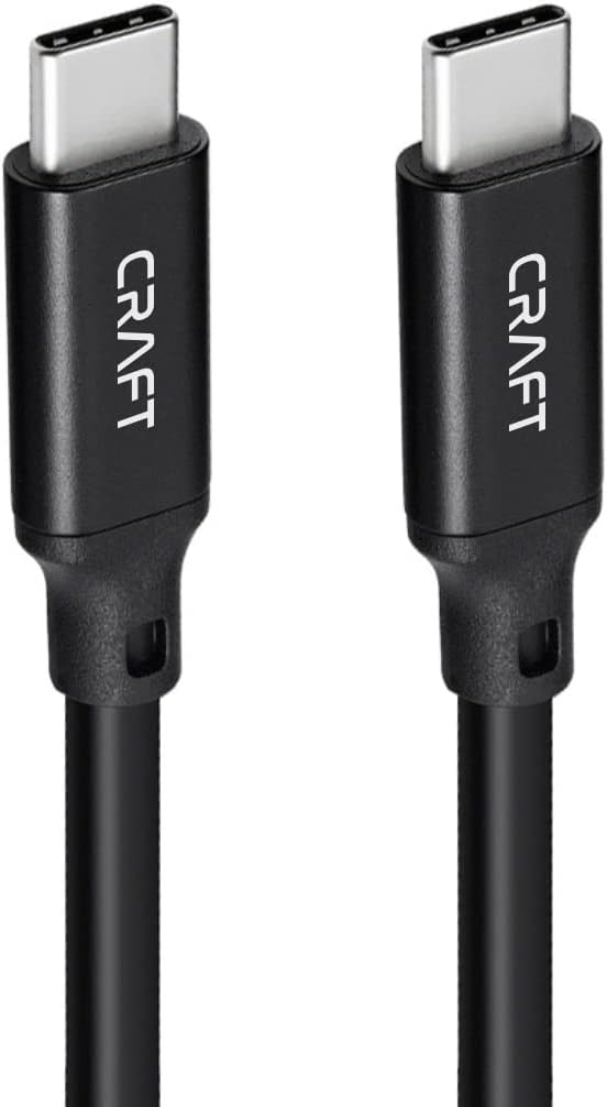 Craft 6.5FT USB C Charger Cable | 3.2 USB C to USB C Data Cable with 20Gbps Speed | 100W Fast Charger and High Speed USB C Cable with E-Marker IC Chip, for Phones, Laptops, Cameras, Monitors, Black