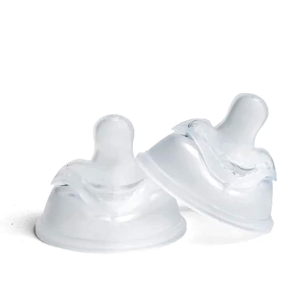 Herobility Double Anti-Colic Silicone Nipples, Baby Bottle Teats, Breast Like Shaped Nipples - Fits Herobilitys & Eco Baby Bottles | Pack of 2 Small Size