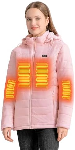 ANTARCTICA GEAR Heated Jacket, Lightweight Heating Jackets with 12V Power Bank, 6 Areas Winter Coat for Men and Women