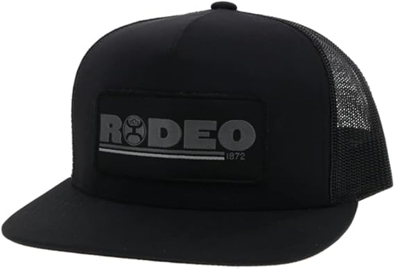 HOOEY Rodeo Adjustable Snapback Trucker Mesh Back Hat with Logo (Black)