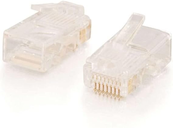 C2G Legrand RJ45 Modular Load Bar Connectors, RJ45 Cat5e Modular Plug to Use as Data Transfer Plug, Multipack Ethernet Cable Plug, 100 Per Pack, 1 Pack, C2G 27575