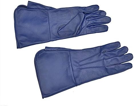 Blue Leather Medieval gauntlet cosplay gloves Medium