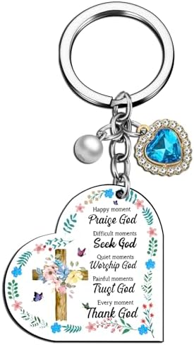 OEHEDOU Christian Gifts For Women Inspirational Gifts For Women Inspire Bible Keychain Jesus Keychain Bible With Explanation Of Verses Best Gift For Female Praise God Prayer Items