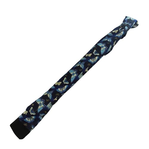 Cotton Butterfly Pattern Shinai Bag- for three shinais with shoulder strap - 100% cotton kendo shinai, Navy